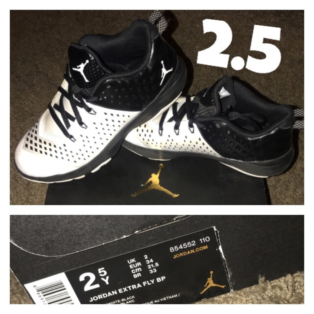 Black and white kids jordans